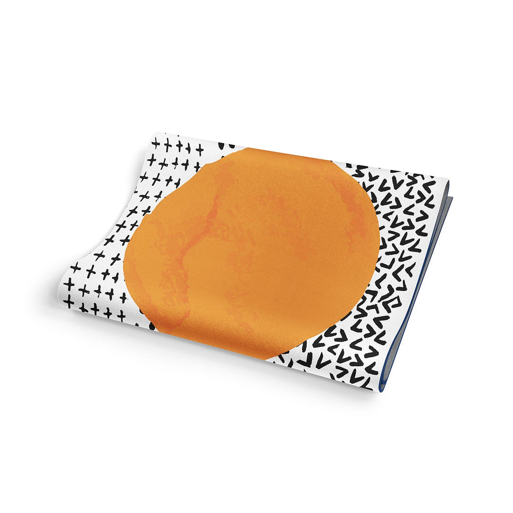 Yoga Mat | 6mm Lightweight | Black White Orange | Non-Slip | Eco