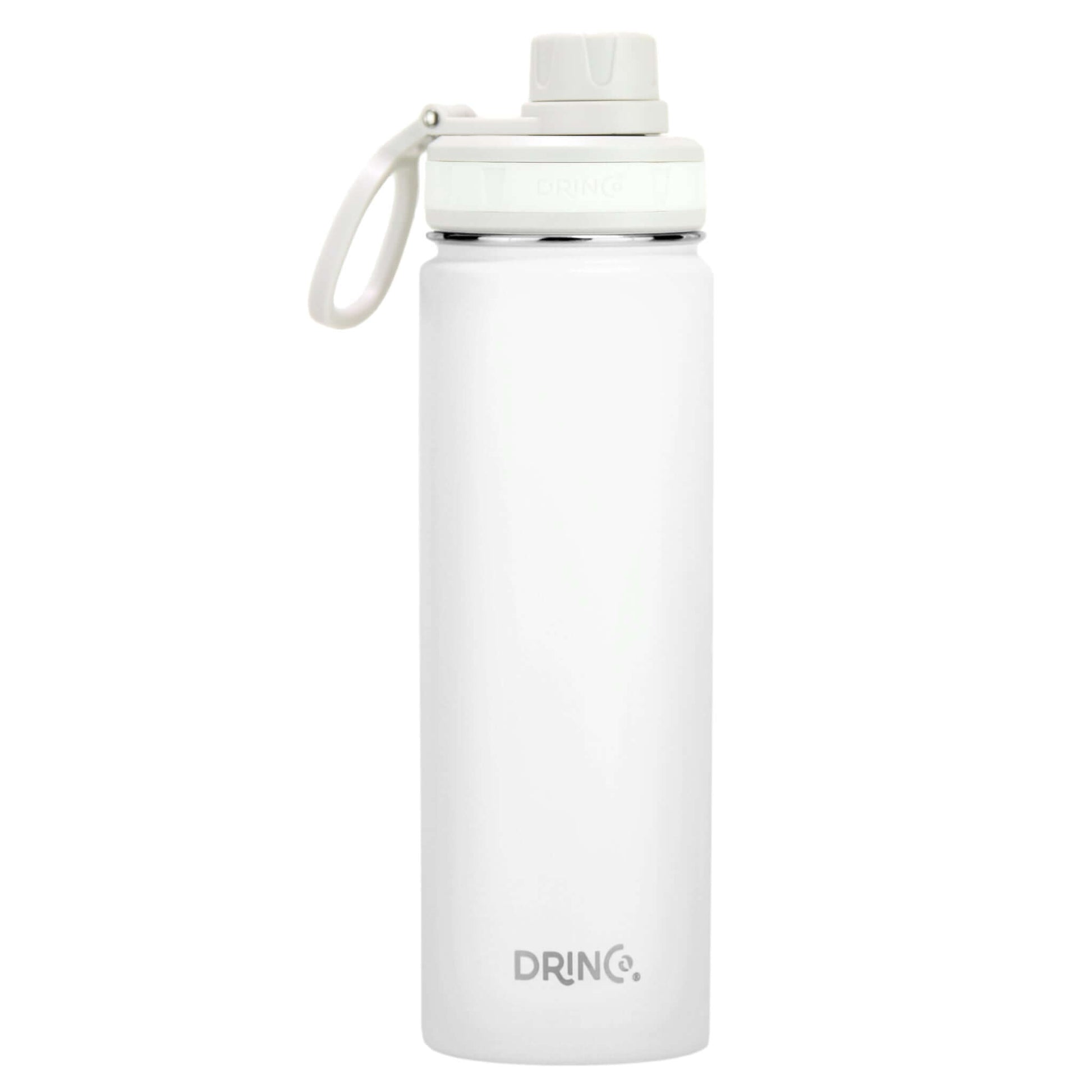 DRINCO® 22oz stainless steel sport water bottle in Arctic White for durable, reusable hydration on-the-go.
