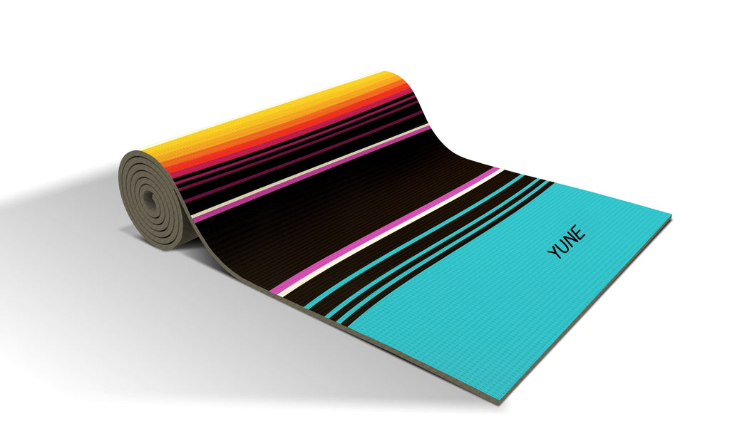 Yoga mat - 6mm thick, eco-friendly, non-slip blue design from Yune Yoga for comfort and stability.