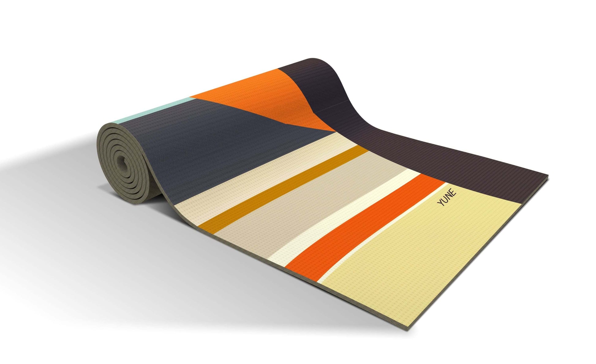 Yune multicolor yoga mat, 6mm thick, non-slip, eco-friendly design for comfortable workouts.
