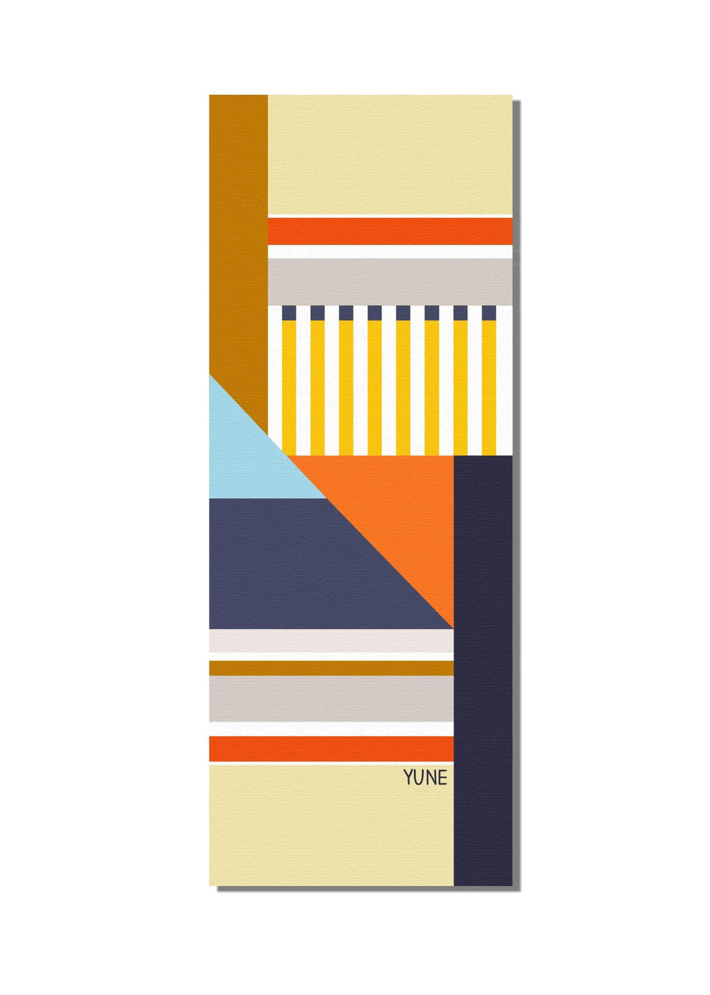 Colorful Yune yoga mat with a modern design, 6mm thick, non-slip texture, and eco-friendly materials.